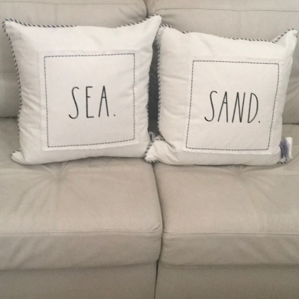 Rae Dunn SEA SAND pillows